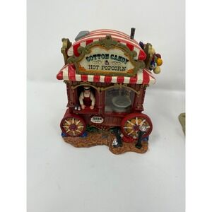 Vintage Carnival Cotton Candy Hot Popcorn Food Cart Miniature Collectible Decor
